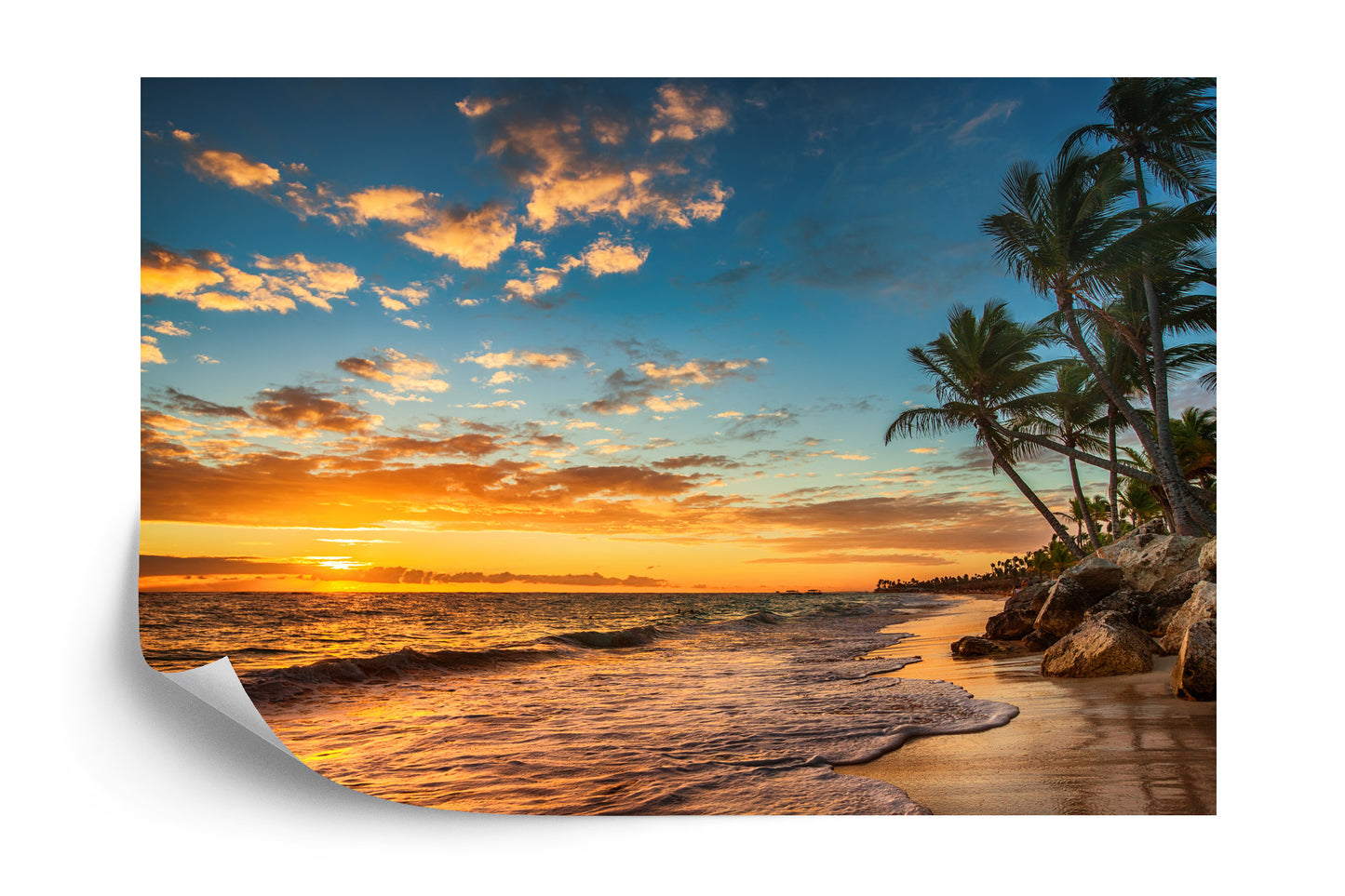 Fototapete Strand der Träume – Landschaft mit Meer bei Sonnenuntergang