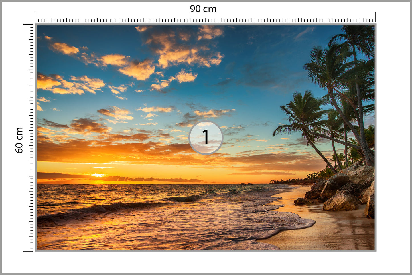 Fototapete Strand der Träume – Landschaft mit Meer bei Sonnenuntergang