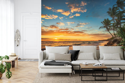 Fototapete Strand der Träume – Landschaft mit Meer bei Sonnenuntergang
