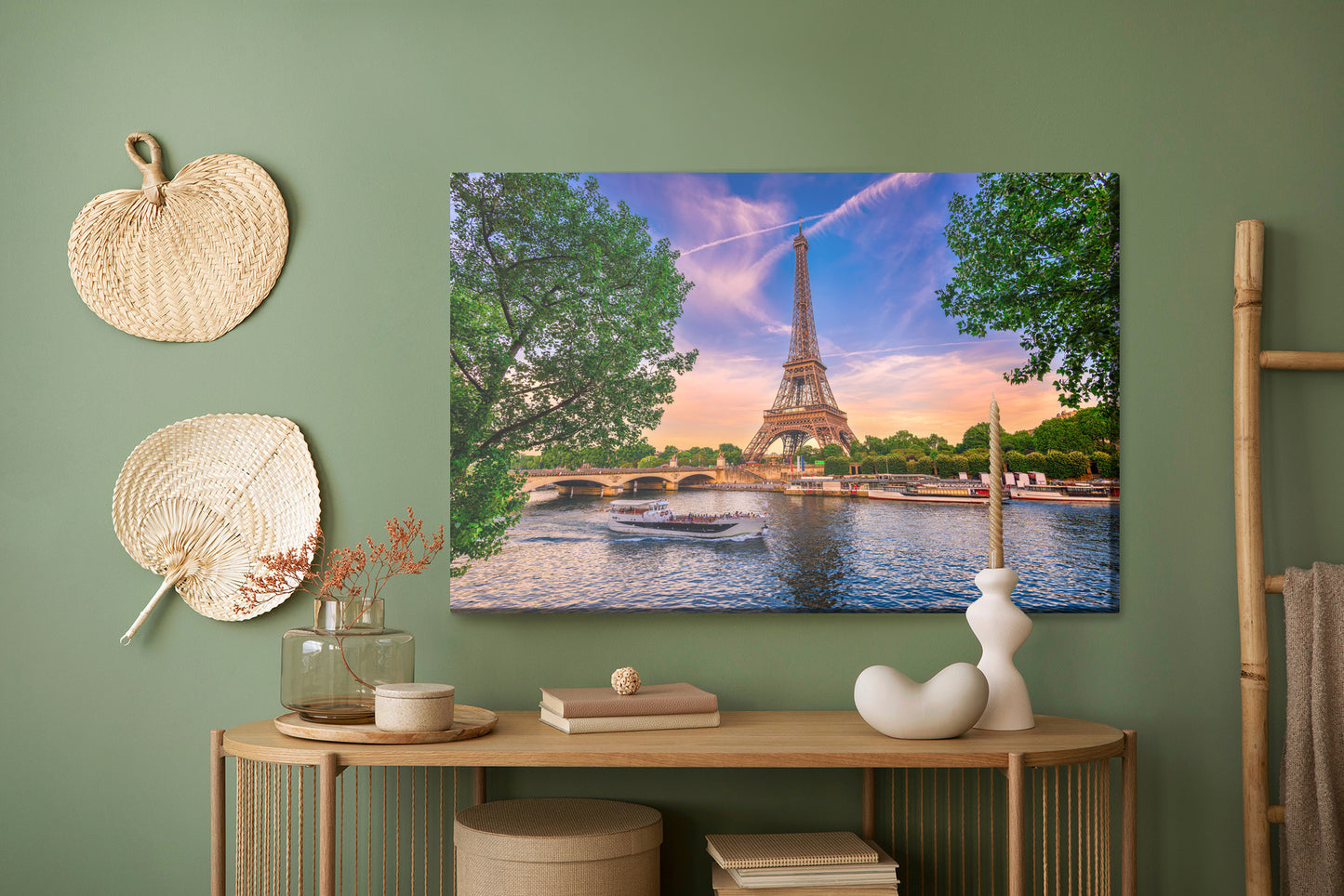 Leinwandbild Eiffelturm Paris – Romantische Stadtansicht mit Wahrzeichen