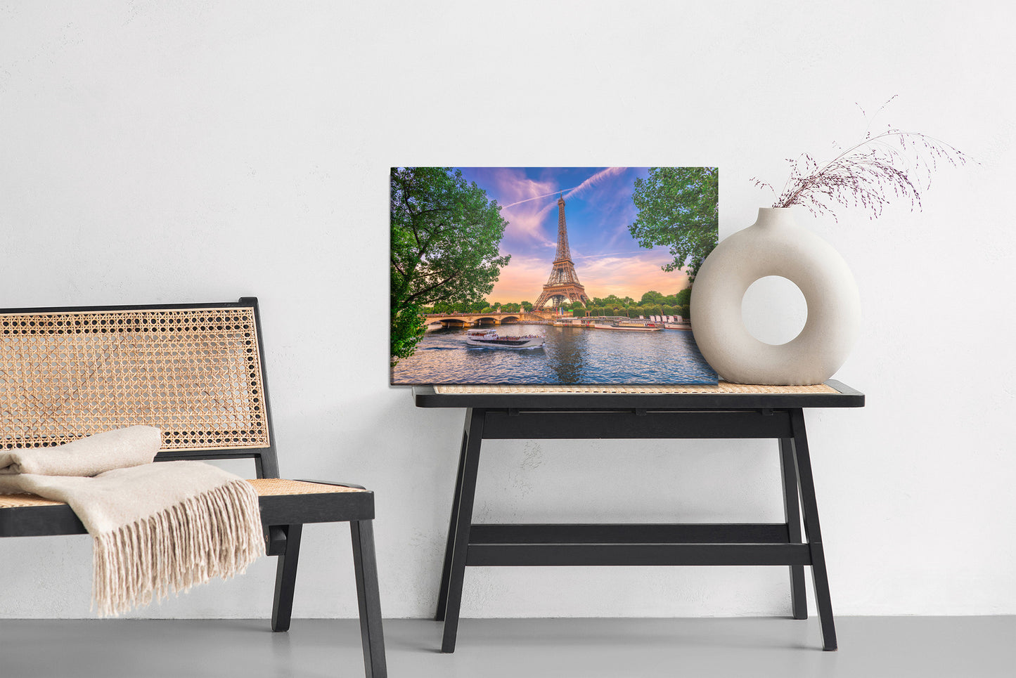 Leinwandbild Eiffelturm Paris – Romantische Stadtansicht mit Wahrzeichen