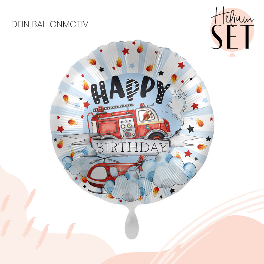 Helium Set - Happy Fire Engine Birthday