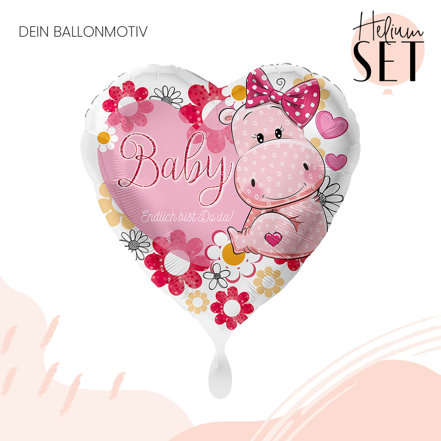 Helium Set - Baby Nilpferd Mädchen