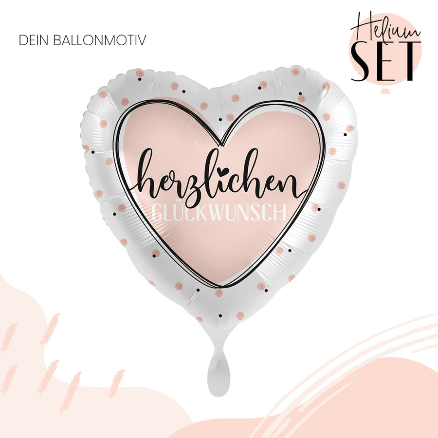 Helium Set - Glossy Heart Glückwunsch