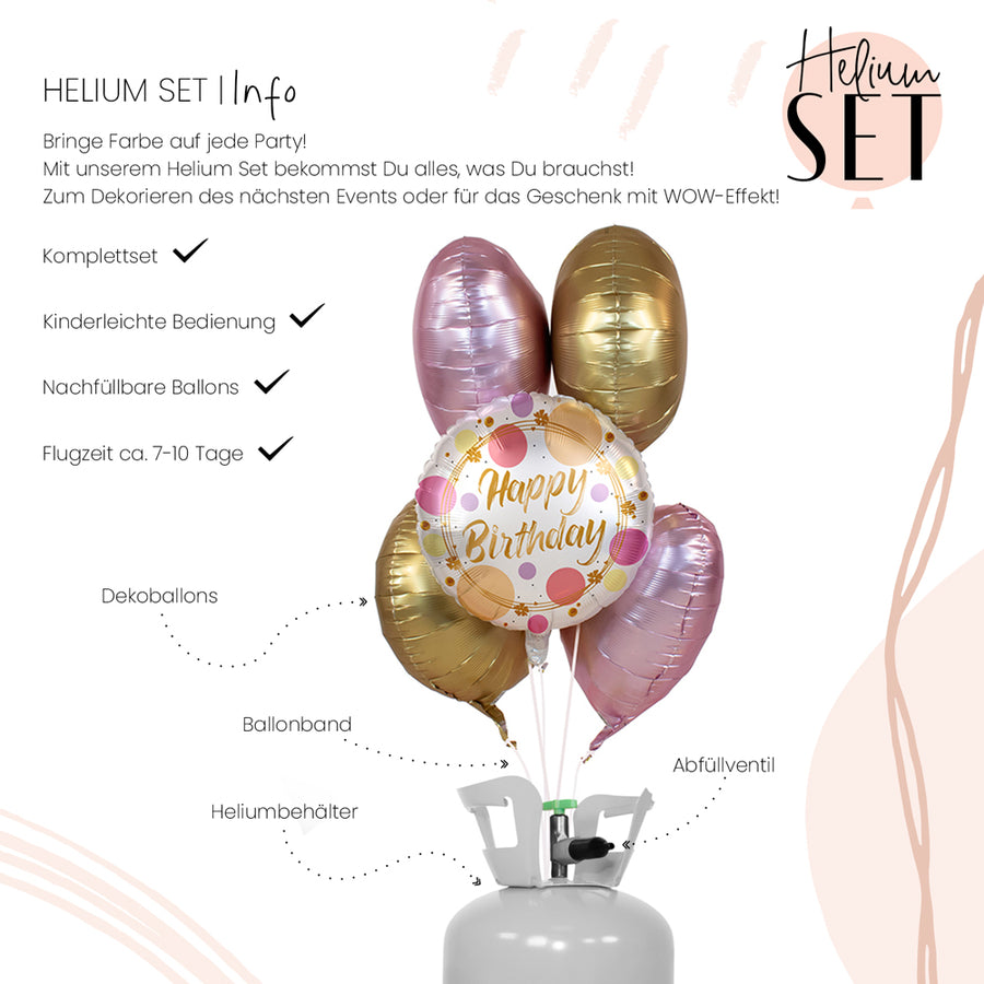 Helium Set - Shiny Dots Birthday