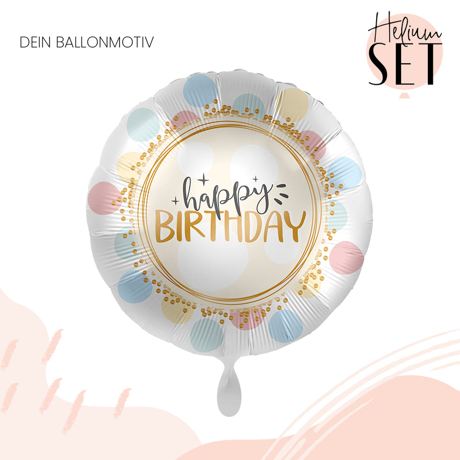 Helium Set - Birthday Rainbow Dots