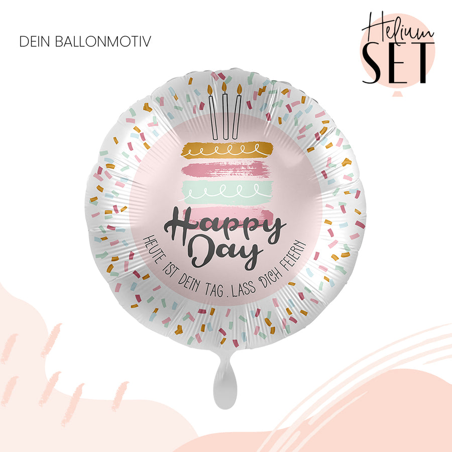 Helium Set - Happy Day Cake