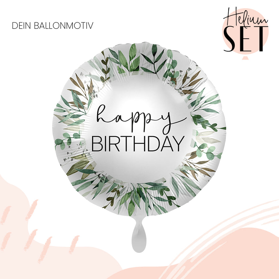 Helium Set - Natural Greenery Birthday