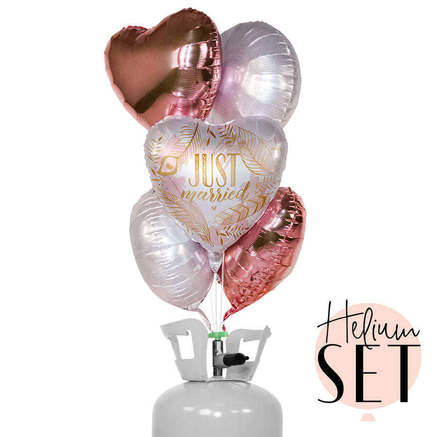 Helium Set - Just Married Boho Feathers