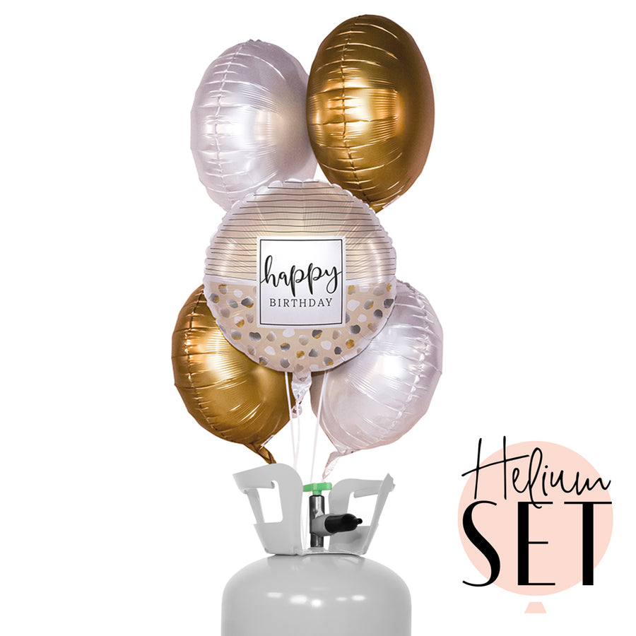 Helium Set - Birthday Natural Dots & Stripes