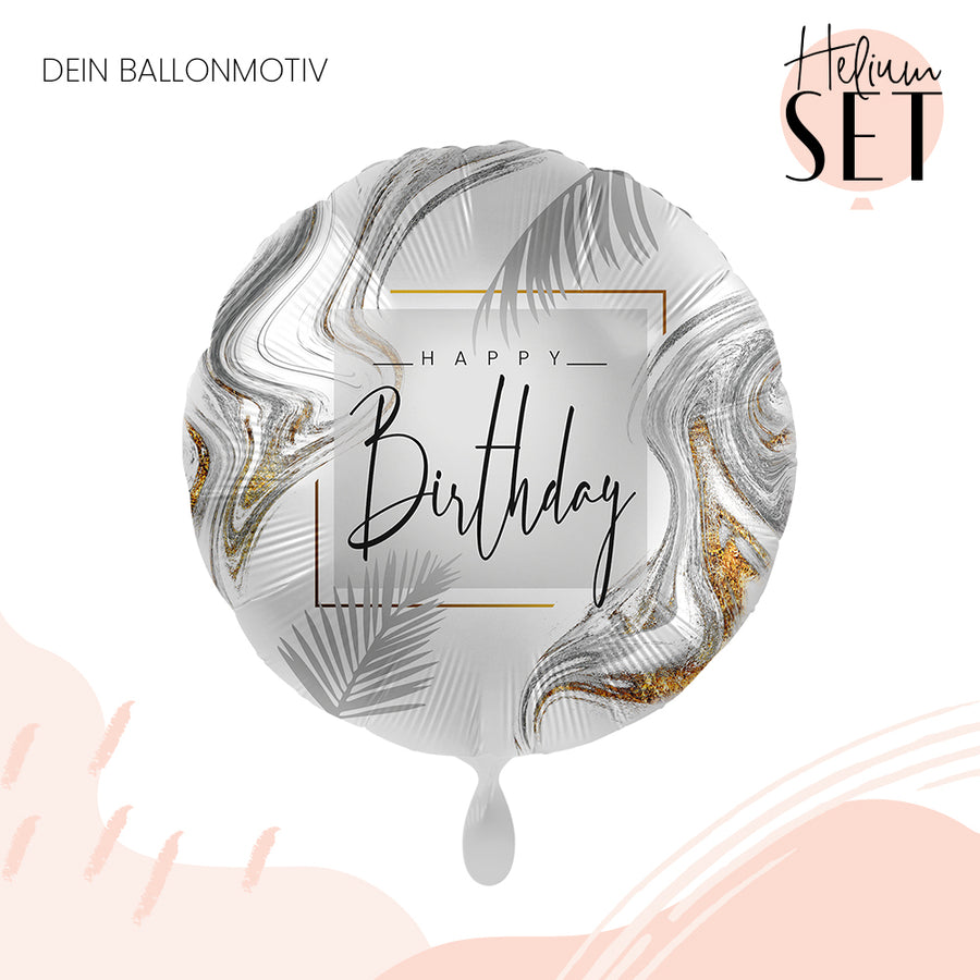 Helium Set - Modern Silver Birthday