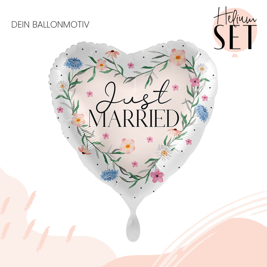 Helium Set - Floral Just Married