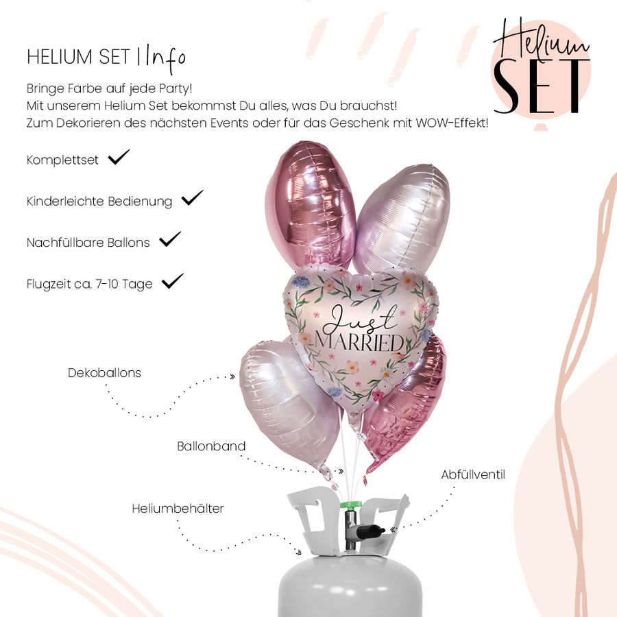 Helium Set - Floral Just Married