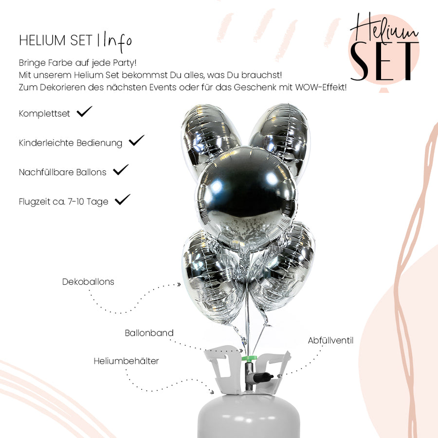 Helium Set - Glossy - Pure Silver - Rund