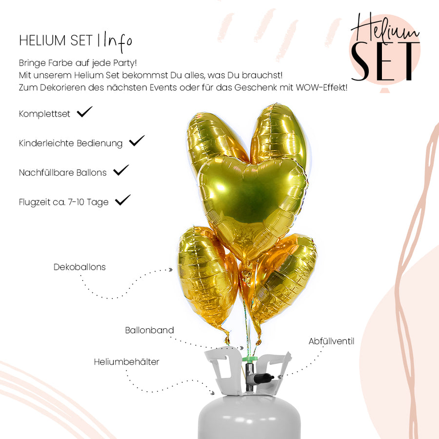 Helium Set - Glossy - YOU´RE GOLD, Baby! Herz