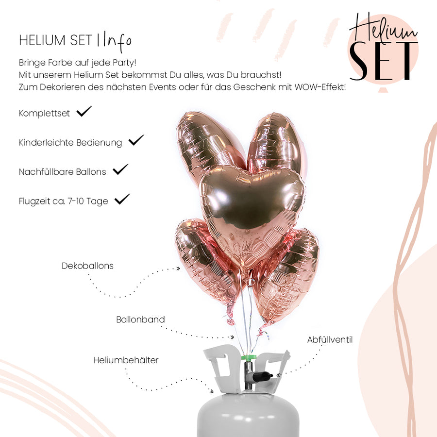 Helium Set - Glossy - Royal Rosegold - Herz