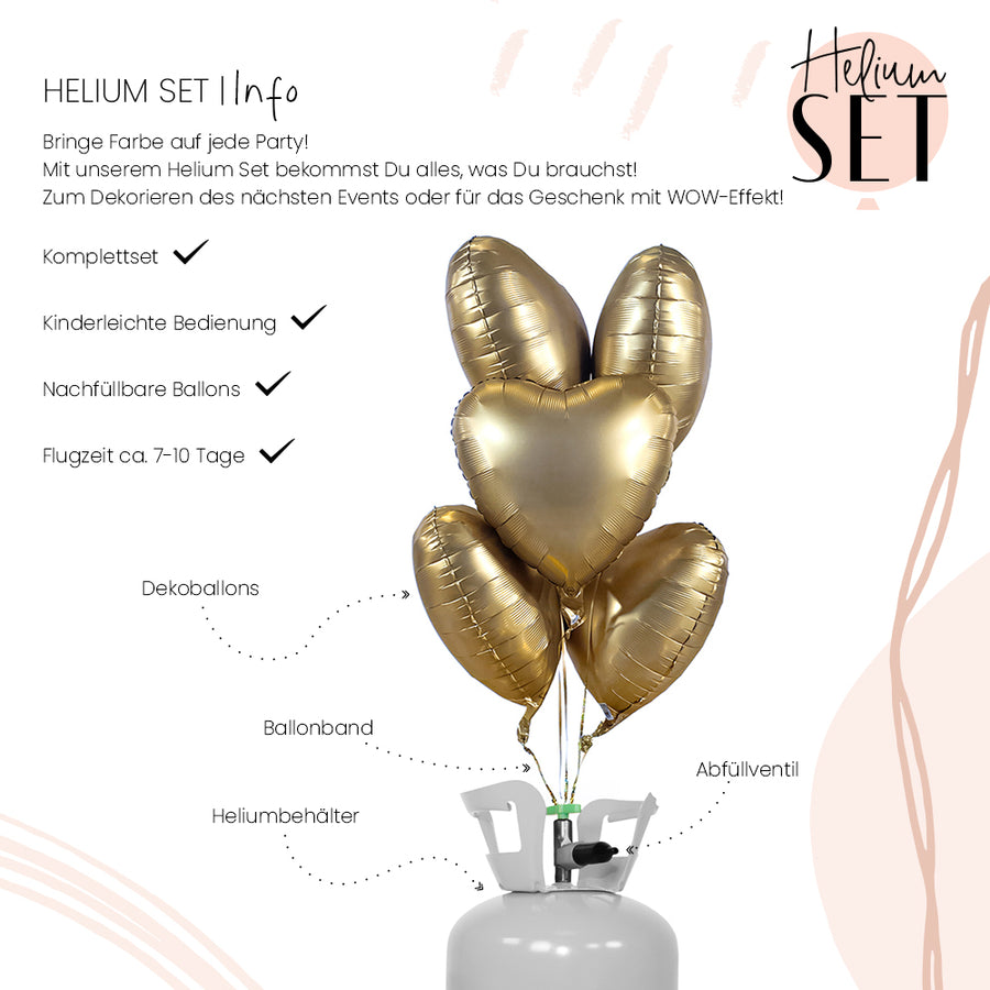 Helium Set - Matte - YOU´RE GOLD, Baby! - Herz