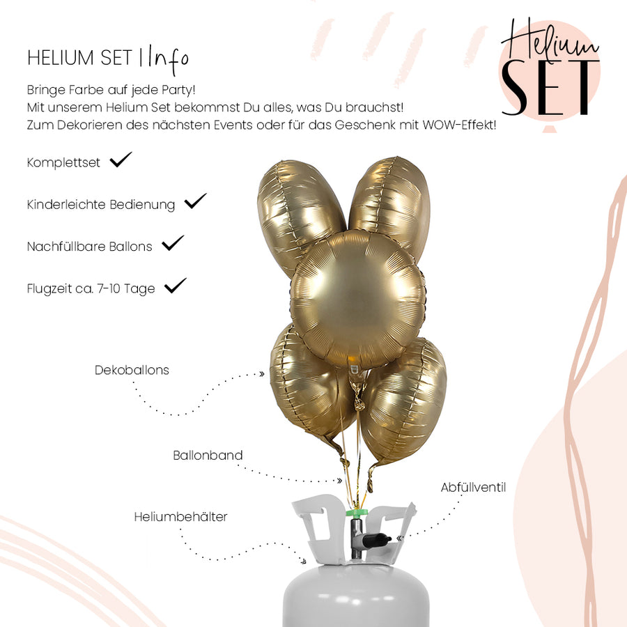 Helium Set - Matte - YOU´RE GOLD, Baby! - Rund