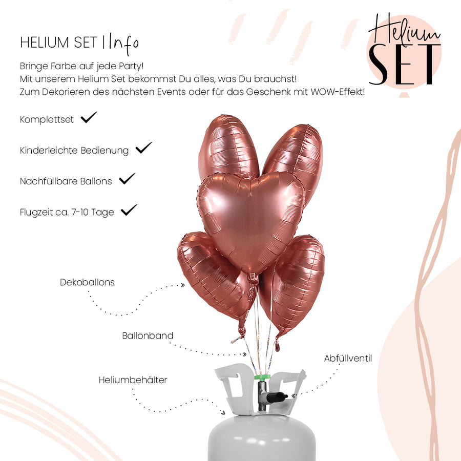 Helium Set - Matte - Royal Rosegold - Herz