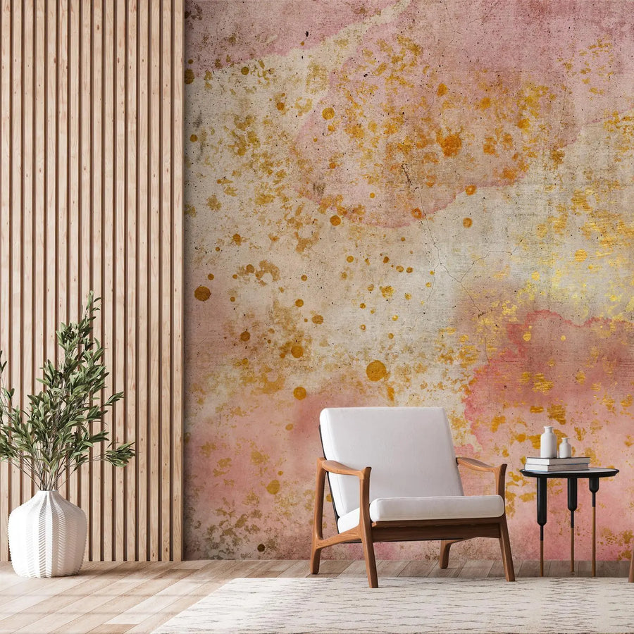 Fototapete Goldene Blasen – Elegantes Design mit Glanz-Effekt Sawelt