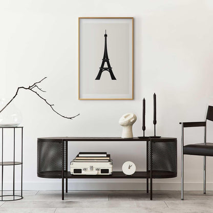 Poster - Eiffel Tower Simple Black-and-White Graphic