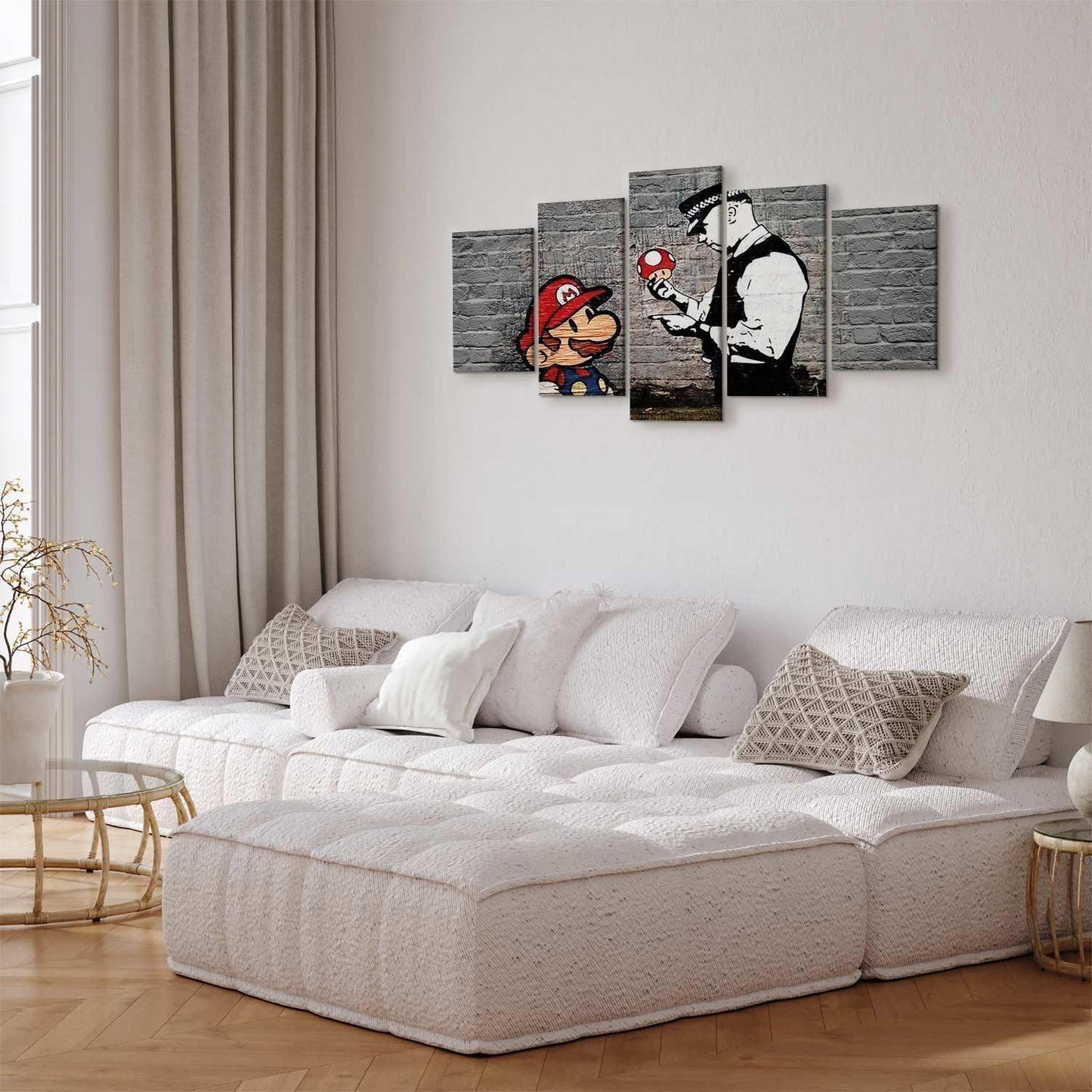 Leinwandbild - Super Mario Mushroom Cop (Banksy)