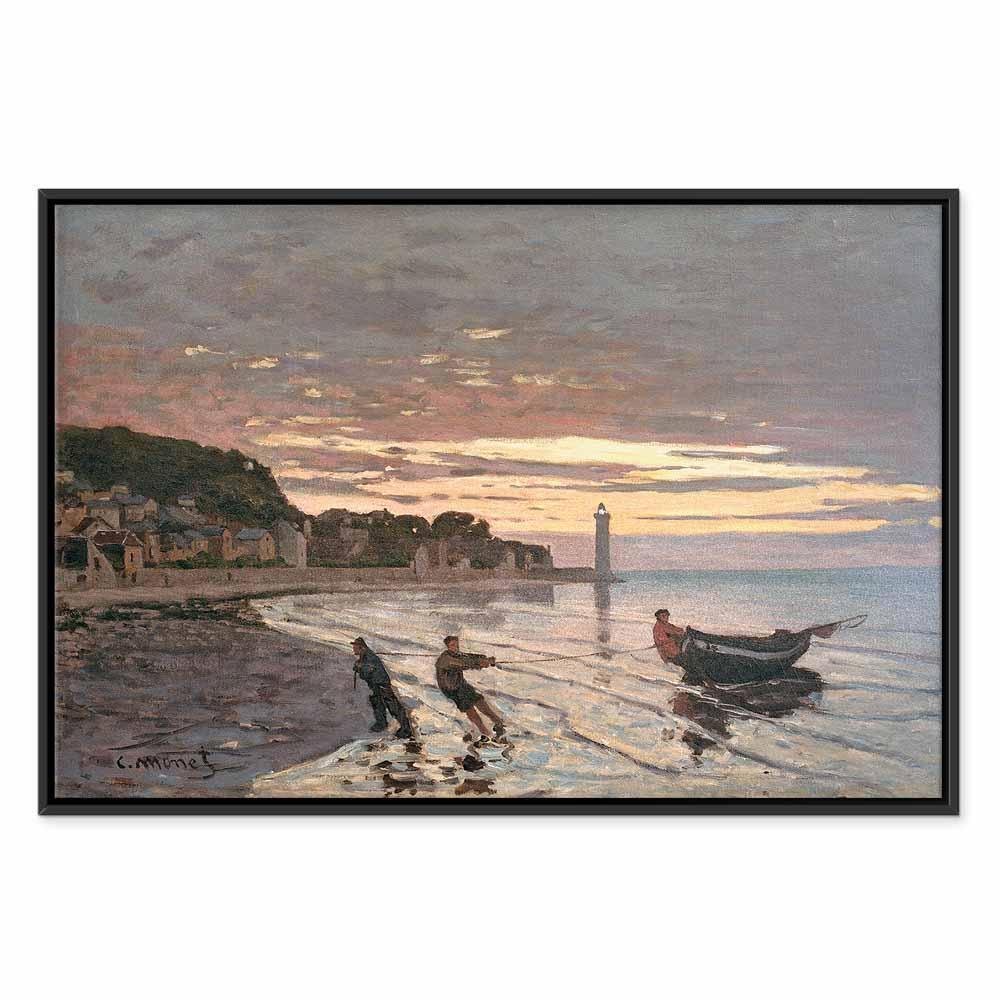 Leinwandbild - Claude Monet – Hauling a Boat Ashore, Honfleur