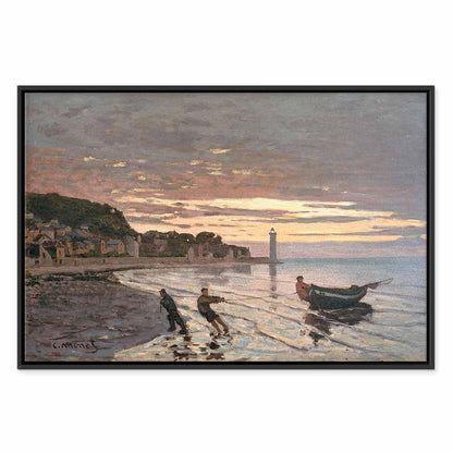 Leinwandbild - Claude Monet – Hauling a Boat Ashore, Honfleur