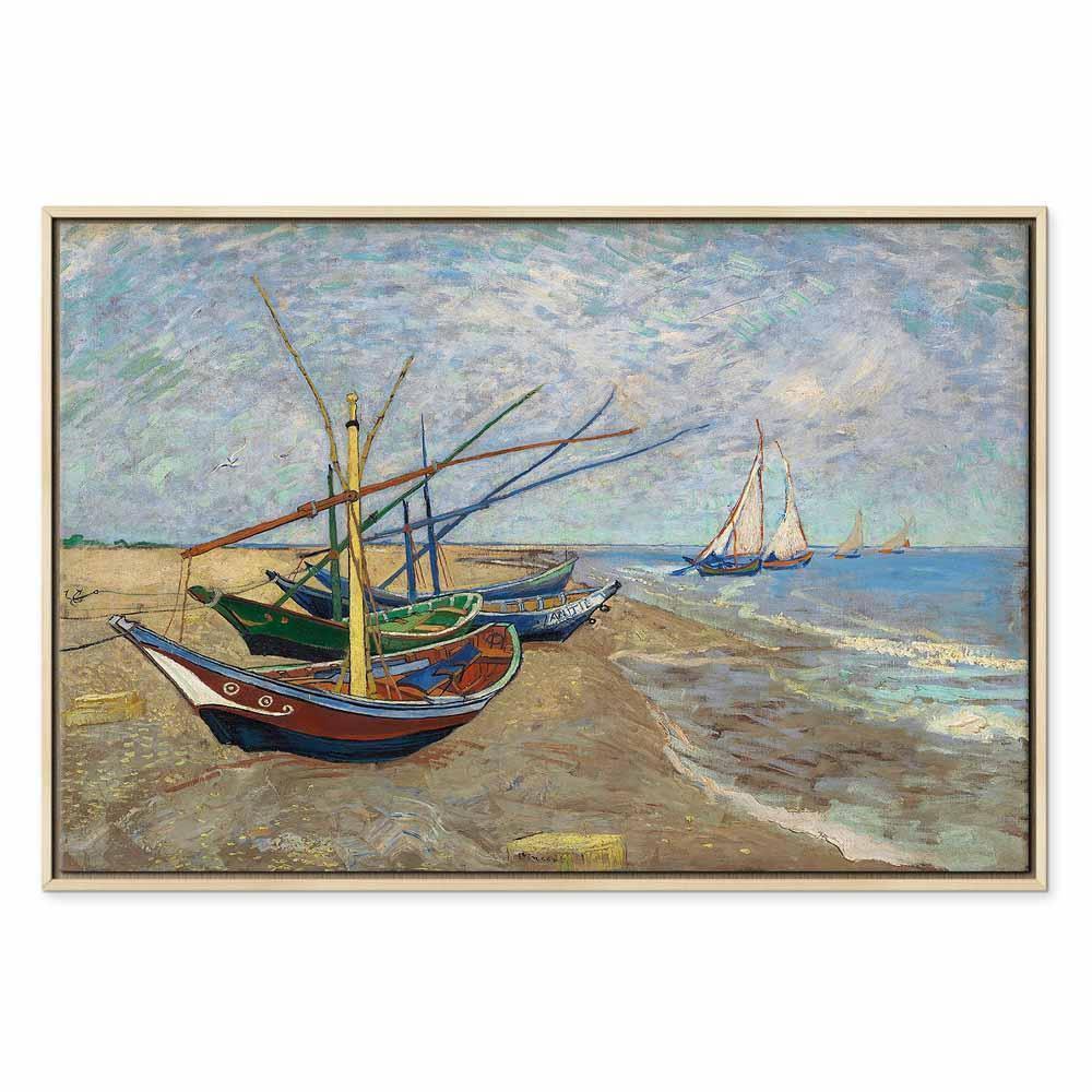 Leinwandbild - Vincent van Gogh – Fishing Boats on the Beach