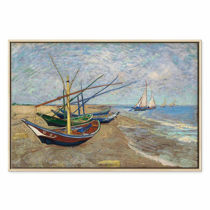 Leinwandbild - Vincent van Gogh – Fishing Boats on the Beach