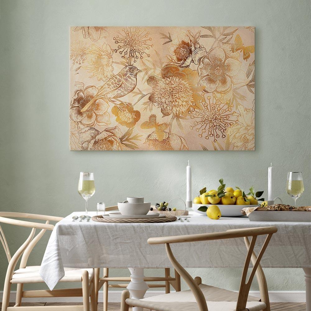 Leinwandbild - Golden Mosaic of Nature (1 Part) Wide