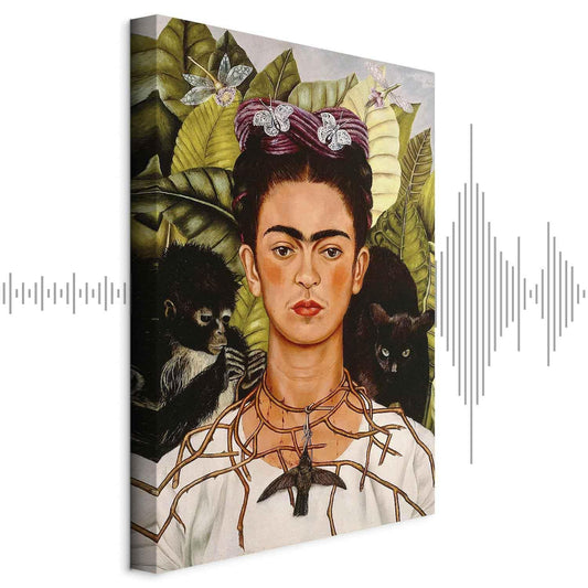 Leinwandbild - Frida Kahlo – Self-Portrait with Thorn Necklace and Hummingbird