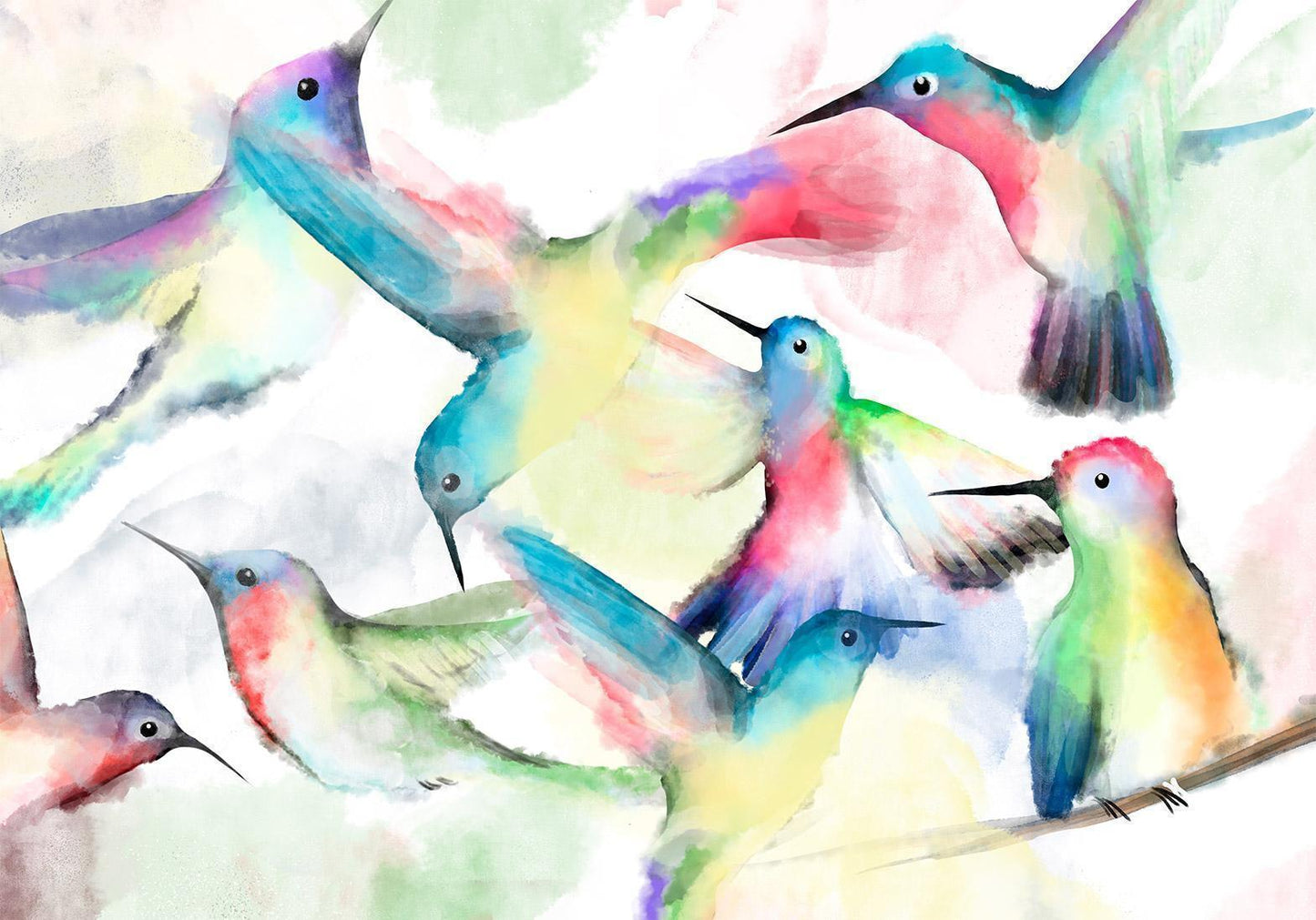 Fototapete - Watercolor Birds Artgeist