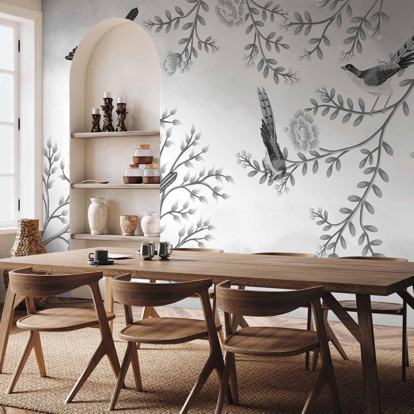 Fototapete - Birds in the Garden - Third Variant