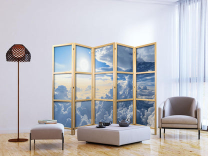 Japanischer Paravent - Symphony of Light: Sun and Clouds Collaborating on a Beautiful Sky Artgeist