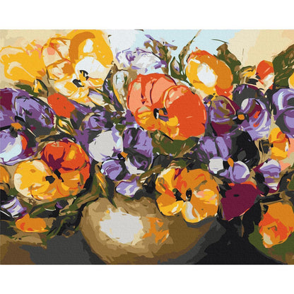 Malen nach Zahlen - Vase Of Pansies