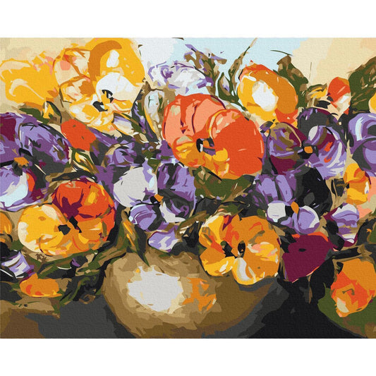Malen nach Zahlen - Vase Of Pansies