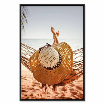 Leinwandbild - Hammock on the Beach (1 Part) Vertical