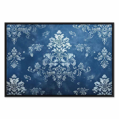 Leinwandbild - Retro Ornament Decorative Motif in Worn Blues