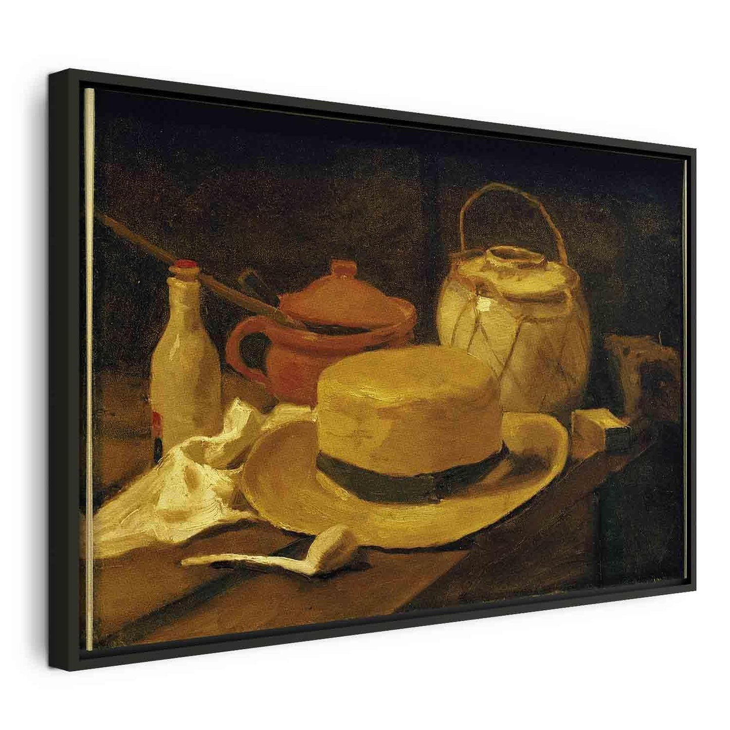 Leinwandbild - Still life with yellow straw hat (Vincent Van Gogh) Artgeist