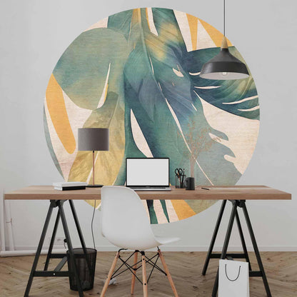 Runde Fototapete - Watercolour tropics
