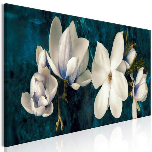 Leinwandbild - Avant-Garde Magnolia (1 Part) Narrow Turquoise Artgeist