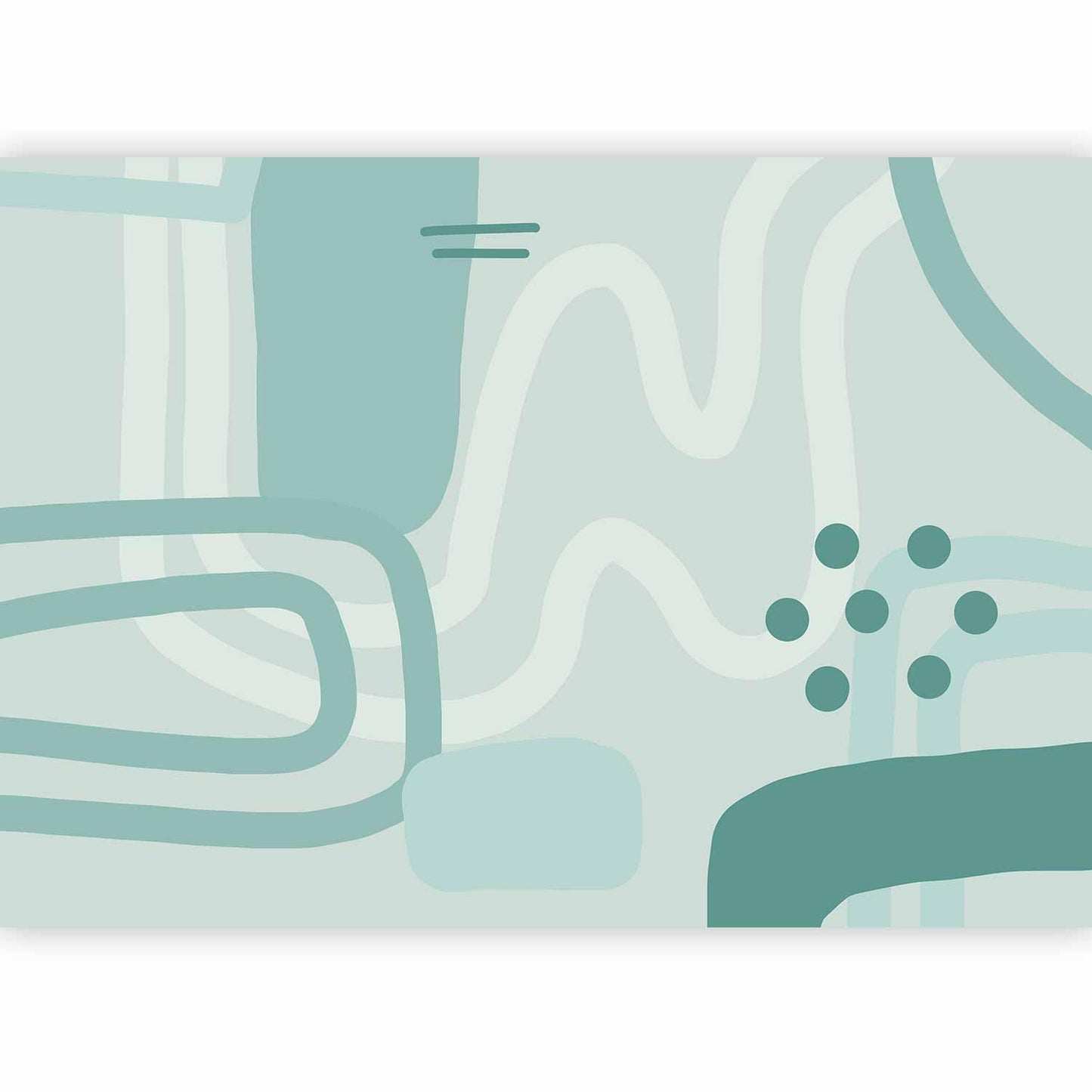 Fototapete - Geometric forms and patterns - abstract background with turquoise patterns