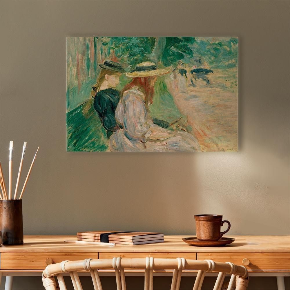 Leinwandbild - Berthe Morisot – Sur un banc de Bois de Boulogne