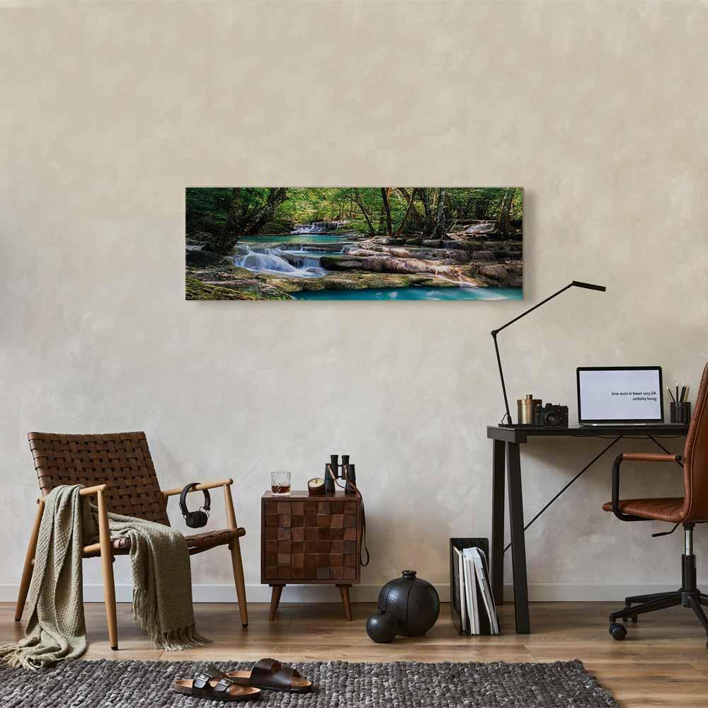 Leinwandbild - Nature: Forest Waterfall