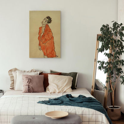 Leinwandbild - Egon Schiele – Self-Portrait (Man in Orange Jacket)