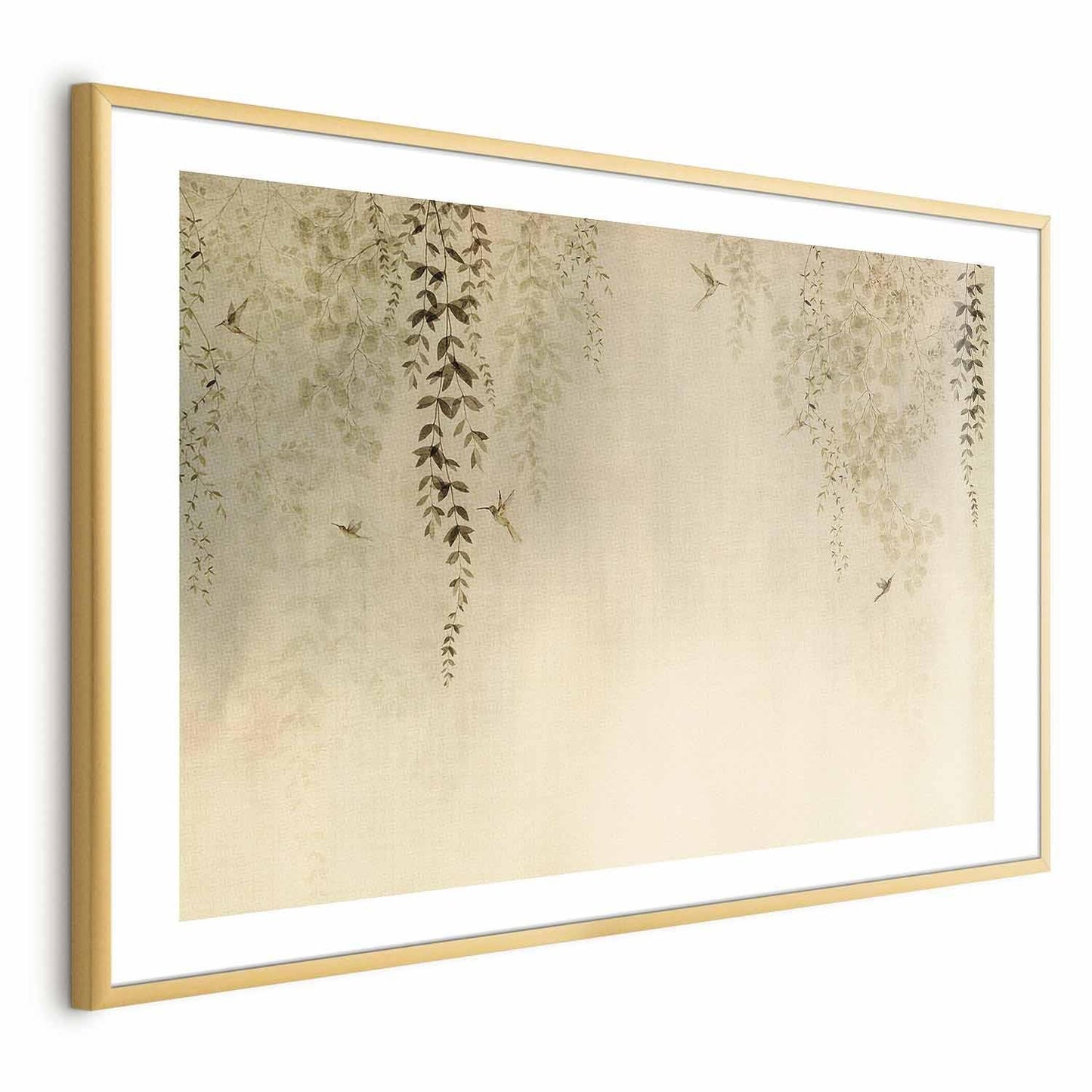 Poster - Beige Hummingbirds Artgeist