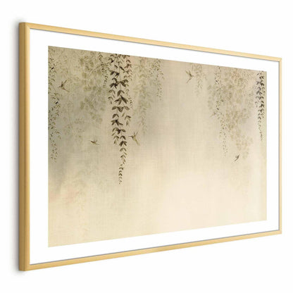 Poster - Beige Hummingbirds Artgeist