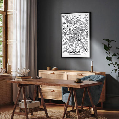 Leinwandbild - City Plan: Wroclaw (1 Part) Vertical