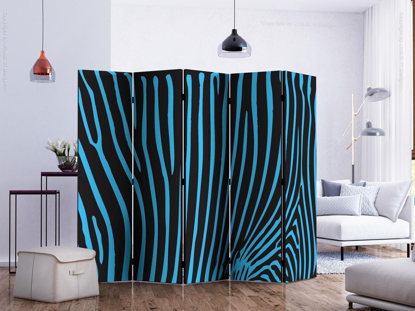 Paravent - Zebra pattern (turquoise) II Artgeist